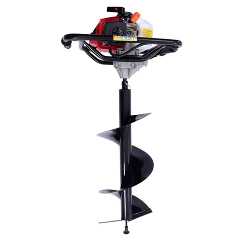 Workhorse Gas Powered Post Hole Digger For Fence Posts And Tree Planting With 63cc Two Stroke Engine, 3HP, 12 Inch Drill Bit
