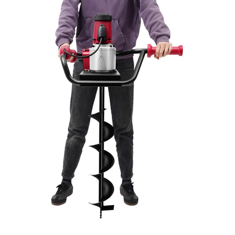 Person using Powerful 1500W Electric Post Hole Digger Earth Auger With 1.6 HP Copper Motor and Overload Protection 200 RPM