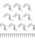304 stainless square pipe clamps with screws, 1-3/8 inch, heavy-duty U shaped connector brackets for secure tube installation.