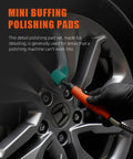 Close-up of 30Pcs Buffing And Polishing Pads Set For Tight Area Detailing Use With Rotary Tools On Car Wheel Rim