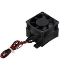 Built Tough 400W Ptc Ceramic Air Heater With Fan For Constant Temperature Electric Radiator No Sweat Constant Heat Self Regulating Safety For Home Shop Or Garage compact fan with black casing and wires for installation.