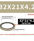 32x21x4.2 mm One Piece Hydraulic Cylinder Seal For Reciprocating Or Oscillating Piston Rods Two Way Wear Seal Washer PTFE NBR