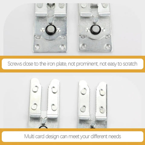 Heavy Duty Four Pack Sofa Connectors for Sectional Couches and Modular Sofas, iron clamps with screws close to plate design