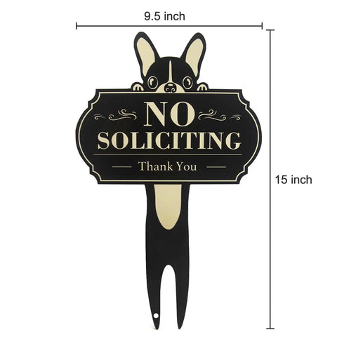 Funny No Soliciting Sign For Home And Yard Metal Iron Outdoor Sign For Door Porch Or Garden Perfect Dog Owner Gift 15 X 9.5 Inch