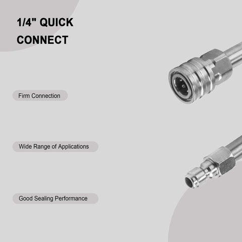 Close-up of 1/4 inch quick connect fitting from Heavy Duty Pressure Washer Extension Wand Set Two Pack With Straight And 15 Degree Curved Angled Lance Anti Slip Grip One Quarter Inch Quick Connect Extend Reach For Car Washing And More