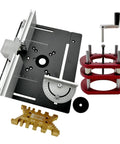 Legit Heavy Duty Woodworking Router Lift With Slick Machined Aluminum Top Plate And Bombproof Stainless Rod Built For 65mm Motors, assembly parts and tools.