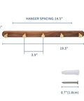 Rock Solid Wall Mounted Coat Rack With Five Hooks For Entryway And Bathroom No Fuss Flush Mount Design Effortless Diy Install Holds Hats Robes Keys And Bags Top Shelf Home Organizer with measurements and hardware.