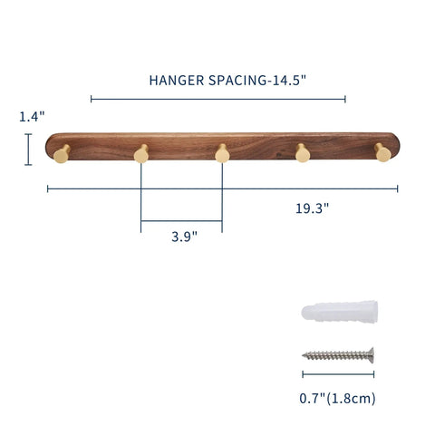 Super Heavy Duty Brass Coat Rack Multi Hooks For Bathroom Kitchen Entrance Hall with wall mount dimensions and hardware
