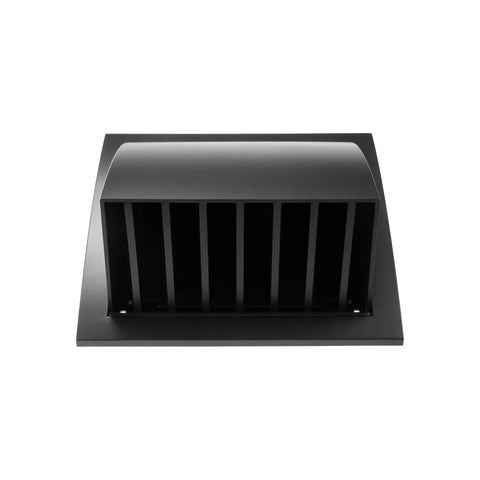 Front view of a 6 Inch Anthracite Dryer Vent Hood Duct Cover For Walls Or Ceiling ABS Plastic Protection Hood With Rain Shield And Backdraft Damper