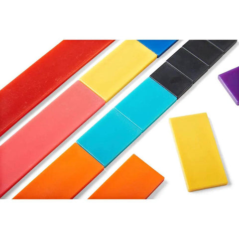 Colorful tiles from Plastic Rainbow Fraction Tiles Set For Kids Hands On Learning Fractions And Equivalence With Color Coded Montessori Math Manipulatives For 4th Grade And Homeschool Set Of 51.