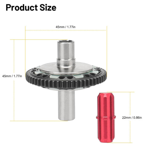 57T Slipper Clutch Spur Gear For Arrma Granite Senton One Eighth Typhon Three S Big Rock Three S One Tenth Kraton Four S Outcast Four S RC Car Upgrade Hardened Steel with dimensions