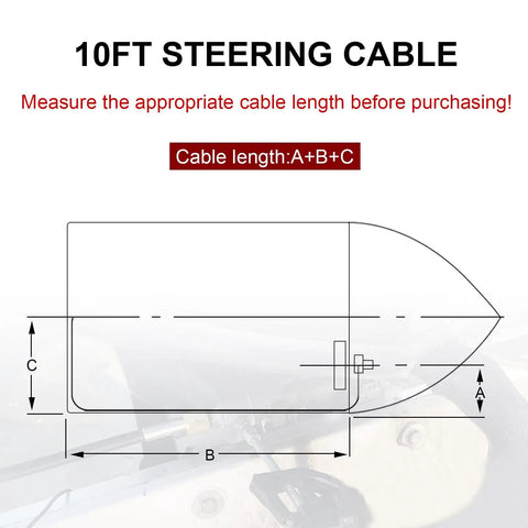 Outboard Rotary Steering System Kit With Thirteen And A Half Inch Wheel Three Quarter Inch Tapered Shaft Ten Foot Marine Cable For Boat And Yacht Mechanical Steering Upgrade