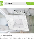 12 Pack 4 Inch LED Recessed Lighting With Integrated Junction Box Dimmable 2700K-5000K CCT Selectable Canless Square Downlights Wet Location IC Rated UL Energy Star 10W 722LM in wet conditions.