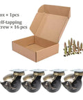 2 Inch Ball Caster Wheels With Side Locking Antique Brass Vintage Swivel Casters For Furniture Set Of 4 With 16 Screws Heavy Duty 360 Lbs Capacity Ideal For Coffee Tables And Ottomans, box and screws included