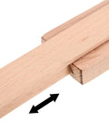 Close-up of wooden drawer slides replacement with bottom mounted dresser rails shown from the side, smooth close bearing glide for furniture