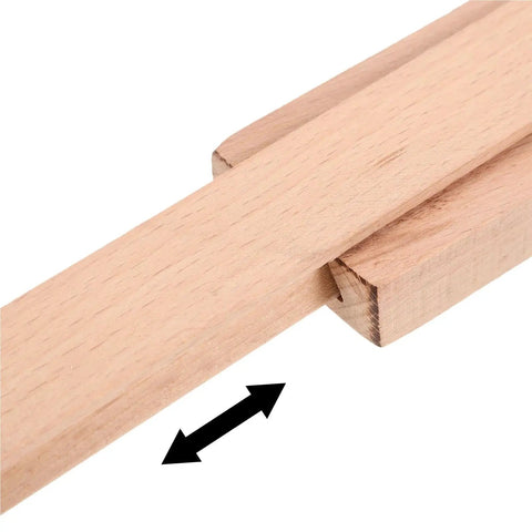 Close-up of wooden drawer slides replacement with bottom mounted dresser rails shown from the side, smooth close bearing glide for furniture