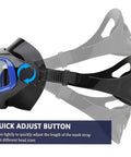 Side view of Anti Fog Diving Mask With 180 Degree Field Of View For Adults showing quick adjust strap feature