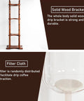 Premium Wood Base And Glass Ice Drip Cold Brew Coffee Maker With Adjustable Stainless Steel Valve three liter tower wood bracket and filter cloth