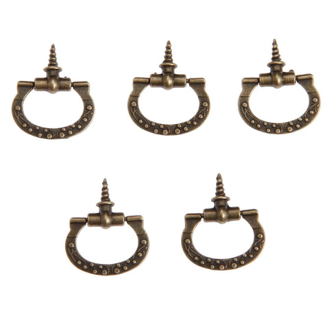 Mini Cabinet Knob Set Ten Pack Antique Bronze Finish With Self Tapping Screws For Jewelry Box Drawer Cupboard Wardrobe Dresser