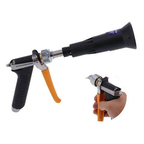 Ceramic Atomization Sprayer For Garden Care And Crops Featuring Durable Ceramic Nozzle, Multi Purpose Sprayer For Lawn Irrigation, Car Wash, And Farm Tasks, Easy Install No Fuss High Efficiency Mist, Eco Friendly And Safe shown in hand and side view.