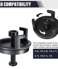 Heavy Duty Harmonic Balancer Puller Kit For Crank Pulley Removal With A Zero Hassle Clip Grip, showcasing compatibility details.