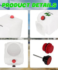 6 Quart Poly Power Unit Hydraulic Fluid Reservoir Tank For Heavy Duty Systems, various angles and components detailed