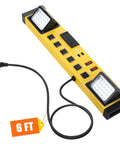 Heavy Duty Six Outlet Power Strip With Bright Led Worklight And Dual Usb Charging Ports For Fast Device Connections, yellow with 6ft cord.