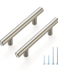 30 Pack 5 Inch Cabinet Pulls With 3 Inch Hole Centers Zinc Alloy Handles In Brushed Nickel Finish, screws included, side view