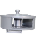 Side view of 6.25 Inch Aluminum Tie Wire Reel Coil Holder Wheel Lightweight Ambidextrous With Built In Belt Loops And Knob