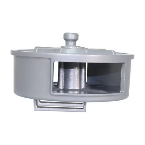 Side view of 6.25 Inch Aluminum Tie Wire Reel Coil Holder Wheel Lightweight Ambidextrous With Built In Belt Loops And Knob
