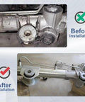 Before and after installation of Dodge Ram 1500 Steering Rack And Pinion Mount Bushing Set 4 Pack Direct Fit Replacement For 2002 To 2012