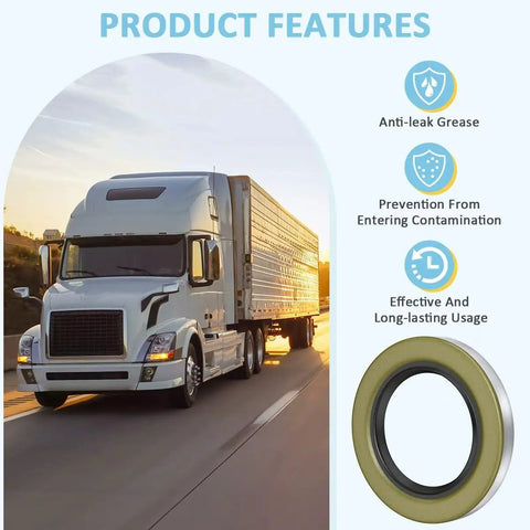Double Lip Heavy Duty Trailer Wheel Hub Grease Seals 2.25 In ID X 3.376 In OD Pack Of 4 for 5200 to 7000 lb axles shown with truck