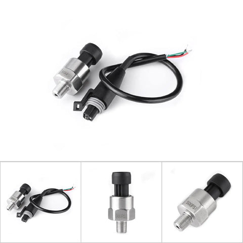 Stainless Steel Pressure Transducer For Oil Fuel Air And Water Up To 500 Psi With Beefed Up Pro Grade Build And Ultra Accurate Two Percent Full Scale Output Lightweight Compact Sensor For Automotive And Industrial Use