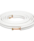 Coiled 25 Ft Insulated Copper Line Set For Mini Split Systems With One Half Inch And One Quarter Inch Lines Seamless ASTM B280 Tubing