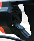 Close-up of Heavy Duty Electric Hydraulic Rebar Bender And Steel Straightener Portable Power Tool, showcasing the ergonomic grip and motor ventilation.