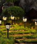 Solar Pathway Lights 6 Pack Black Waterproof Outdoor LED Garden Lights Easy Install No Fuss Decorative Dusk To Dawn Auto On Off
