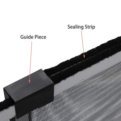 Close-up of guide piece and sealing strip on Fixed 19.68 Inch Window Screen Insert Fits 28 To 52 Inch Wide Openings Large 2 Pack