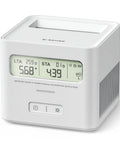 Digital Radon Detector For Basement Air Testing And Indoor Safety With Instant Readouts, compact white design with LCD display.