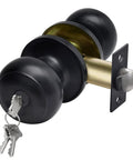 Matte Black Entry Door Knobs 4 Pack With Keyed Different Locks Round Ball Handles For Front Or Back Doors Built Tough Adjustable Backset