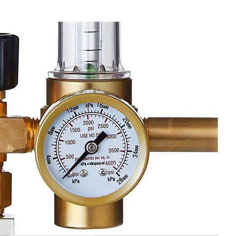 Close-up of CO2 Regulator Kit With Gauge And Flow Meter, 120V Solenoid Plug For Grow Rooms And Indoor Gardens, Works With PPM Controllers And Timers