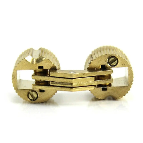 Copper Barrel Cabinet Hinges Set For Hidden Concealed Cylindrical Brass Doors, 4 Pack, showcasing hinge mechanism