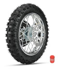 Rear Wheel Assembly For Razor MX500 MX650 SX500 Mini Dirt Rocket Bike With 2.50 By 10 Tires And Tube, features rim, sprocket, brake rotor.