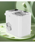 Top Notch Countertop Ice Maker Chills Out Daily With Twenty Six Pounds Of Crisp Cubes Includes Free Scoop Storage Bin, white compact design.