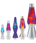 Different sizes of lava lamps, including 52-Ounce Lava Lamp With Yellow Blue Silver Liquid, Classic Retro Mood Lighting For Living Room Or Desk
