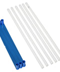 Dog Agility Weave Poles Set, Adjustable Training Kit with blue connectors for puppies and dogs