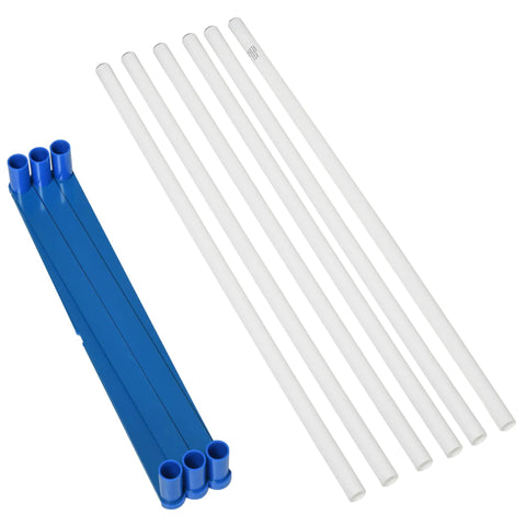 Dog Agility Weave Poles Set, Adjustable Training Kit with blue connectors for puppies and dogs