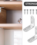 Heavy Duty Iron Angle Brackets 40x40mm Corner Braces With Screws Rust Proof Metal Corner Supports For Furniture And Tables Silver L Shaped