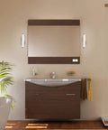 Bathroom with 12-Inch LED Vanity Light Fixture In Brushed Nickel, 90 CRI, MVOLT With 30K 35K 40K Color Temp, Sleek Contemporary Cylinder Bath Light
