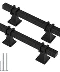 10 Pack 3 Inch Matte Black Cabinet Handles Square Tube Pulls For Cabinets And Drawers, Modern Kitchen Hardware with screws