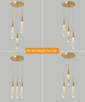 Gold Brushed Brass 3 Light Teardrop Crystal Pendant Ceiling Light For Kitchen Island Bedroom Hallway And Entryway Dimmable LED Modern Pendant Fixture That Pops